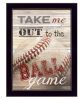 "Take Me Out to the Ball Game" by Marla Rae, Ready to Hang Framed Print, Black Frame