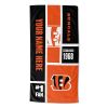 [Personalization Only] OFFICIAL NFL Colorblock Personalized Beach Towel - Bengals