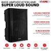 5 Core Karaoke Machine 150W Big Bluetooth PA System Powered DJ Singing Party Speaker w 2 Wireless Microphones Portable Large Professional Outdoor Soun