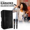 5 Core Karaoke Machine 150W Big Bluetooth PA System Powered DJ Singing Party Speaker w 2 Wireless Microphones Portable Large Professional Outdoor Soun