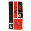 [Personalization Only] OFFICIAL NFL Colorblock Personalized Beach Towel - Browns