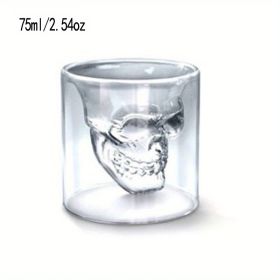 1pc Handmade Crystal Skull Glass, Imprisoned Pirate Skull Glass, Must-use Artifact For Cocktails And Bar Beer Glasses, Suitable For Parties, Bars (Capacity: S/75ml/2.54oz)